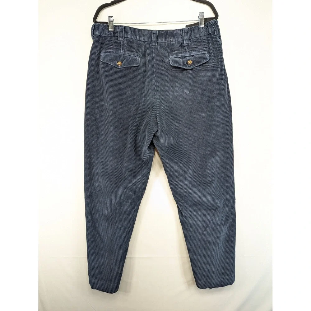 LL Bean Comfort Waist Corduroy Pants Size 35 Navy Blue‎ Men Casual 35 x 28